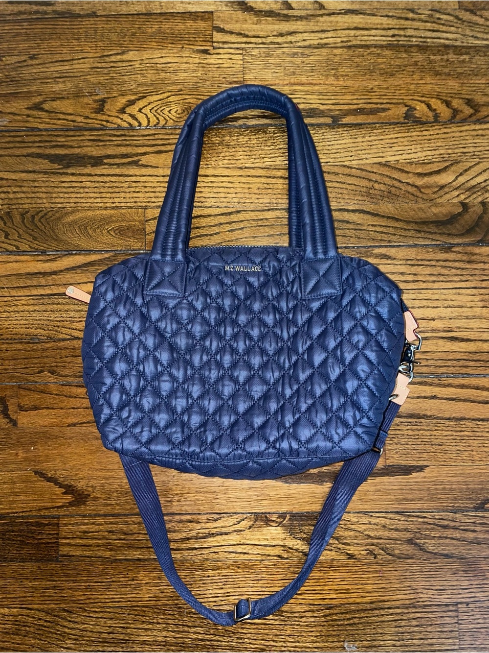 MZ Wallace Sutton Navy Quilted Shoulder Satchel - Picture 2 of 11